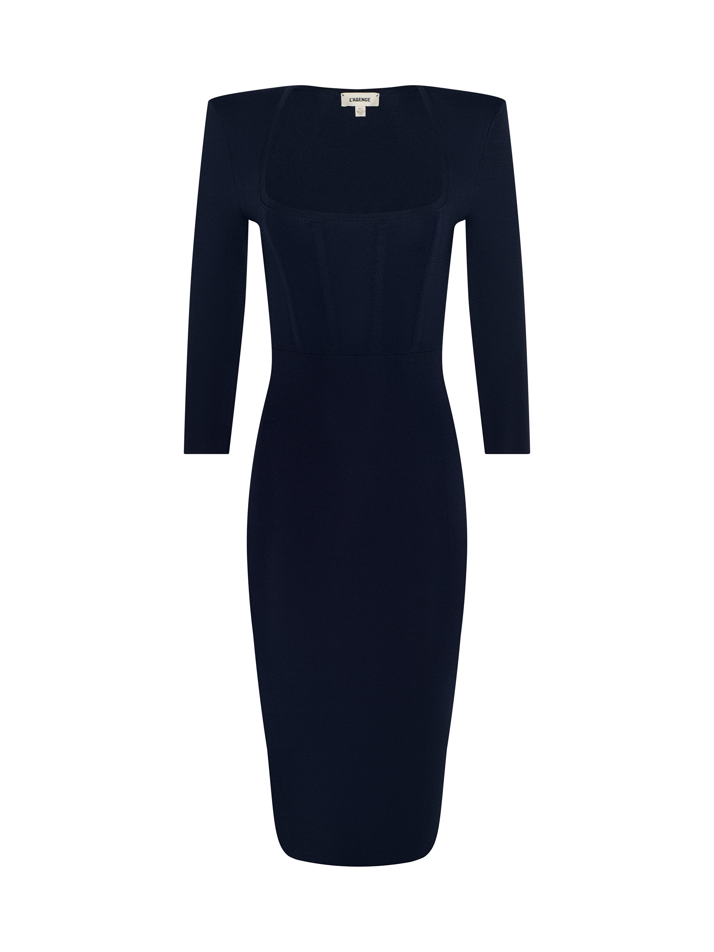Mary Corset Midi Dress In Midnight/gold