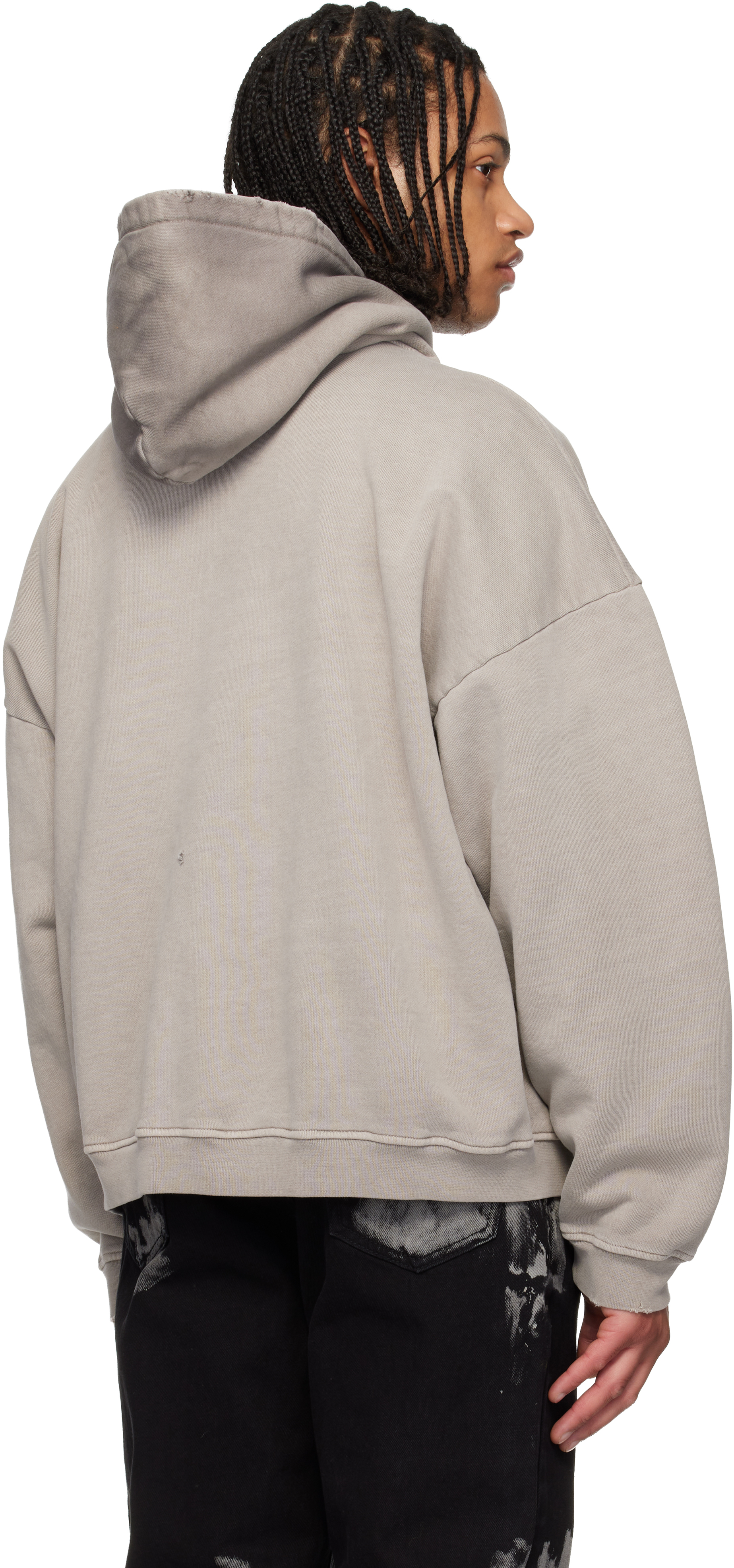 Gray 'Truth Serum' Shrunken Hoodie