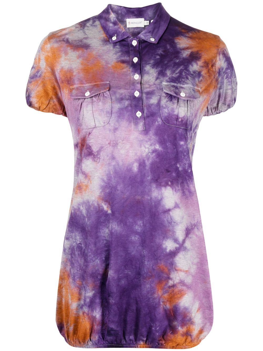 Tie-dye print polo top - Purple