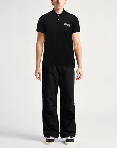 Man Polo shirt Black Size M Cotton, Elastane