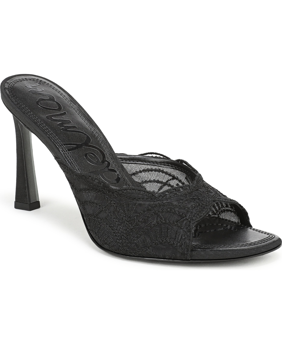 Women's Iva Slide Dress Sandals - Black Mesh Fabric