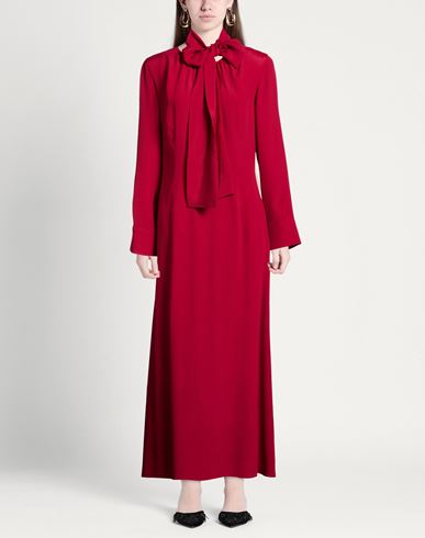 Woman Maxi dress Garnet Size 12 Acetate, Silk