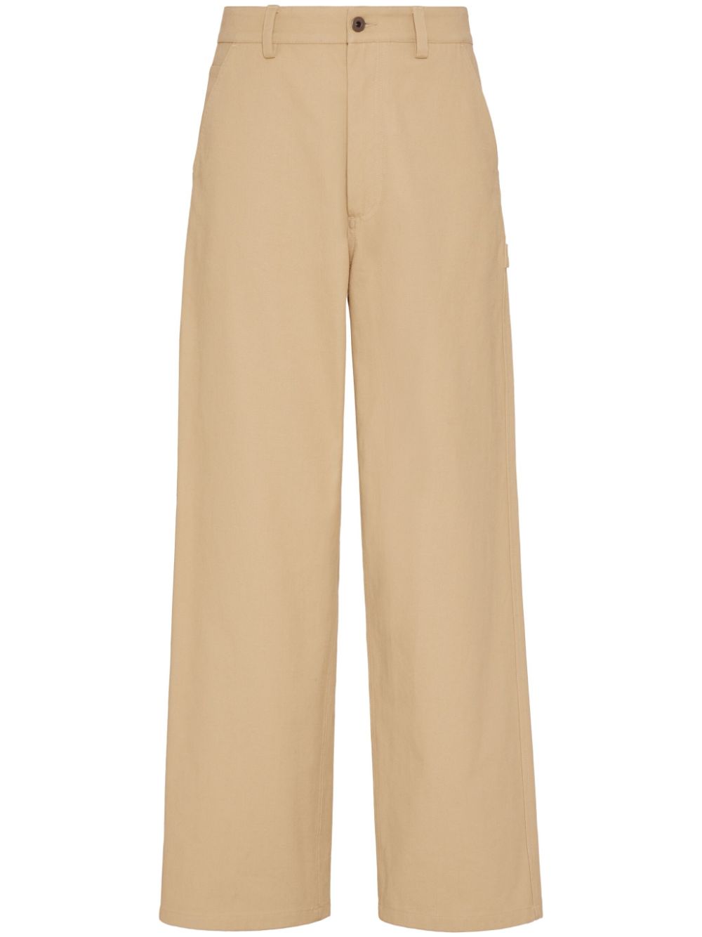 V-detail straight-leg trousers - Neutrals