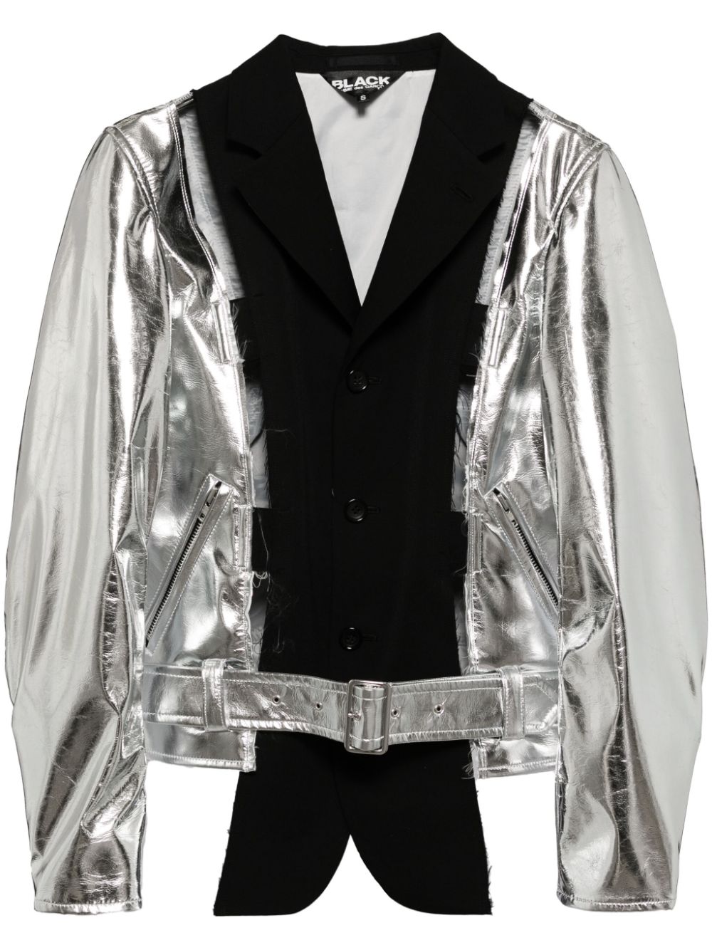 Single-breasted metallic bomber jacket