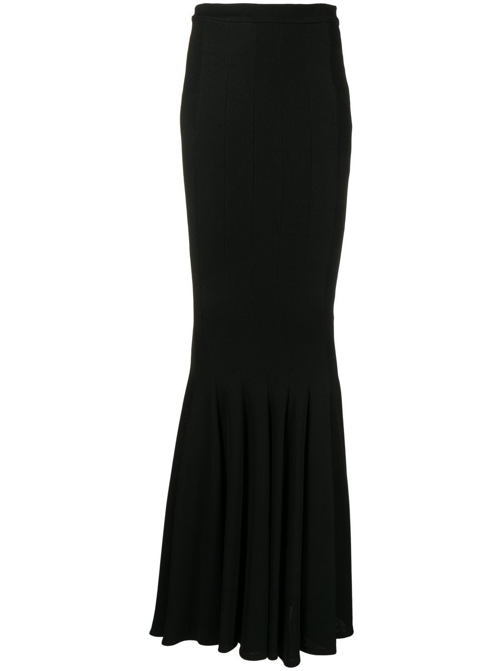 Stretch-jersey long mermaid skirt - Black