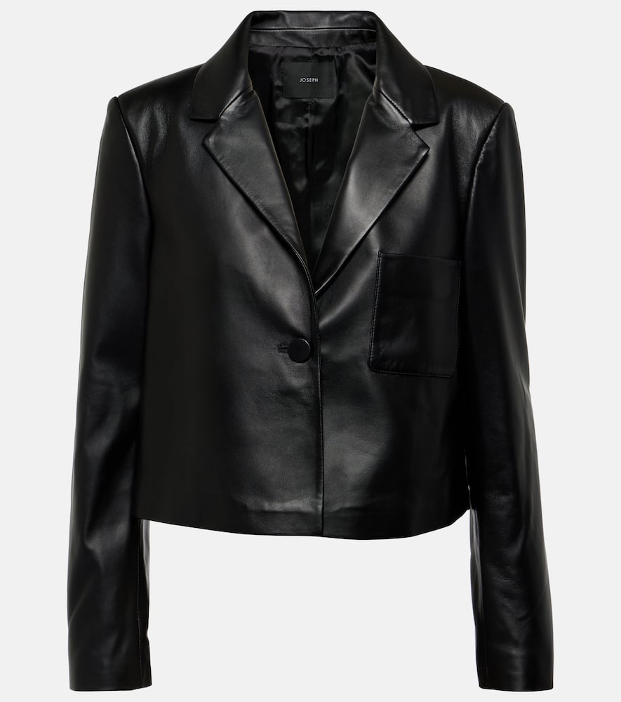 Cropped leather jacket