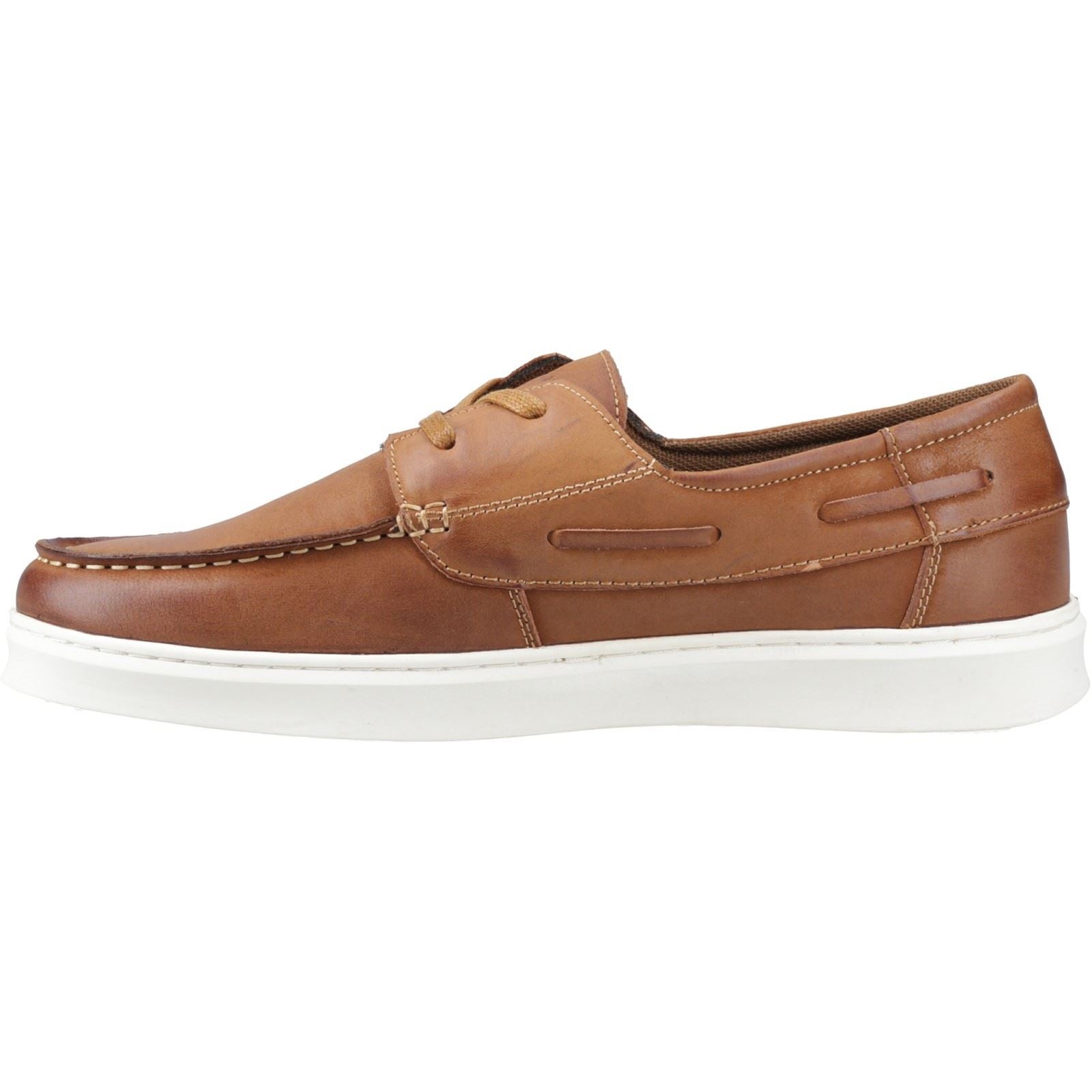 Hush Puppies Madden Boat Shoe Leather Men's Tan Boat Shoe