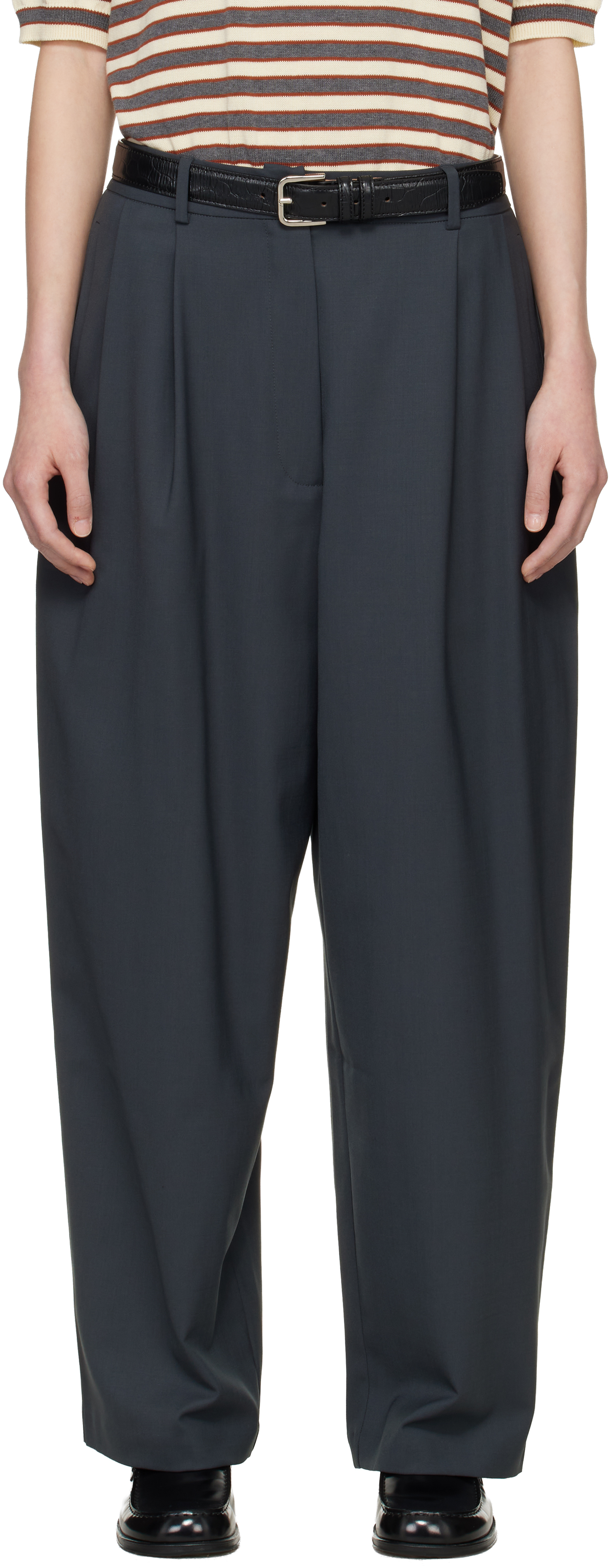 Gray Tailored Masculine Trousers