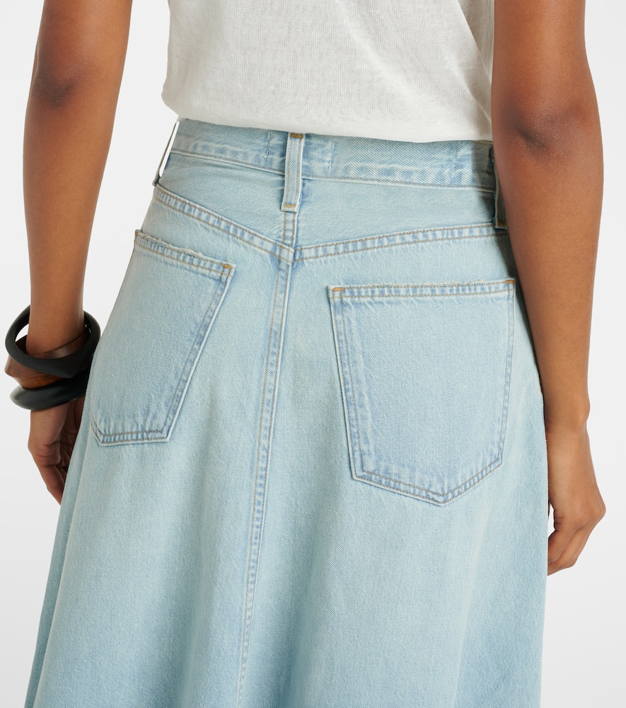 Odin mid-rise denim maxi skirt