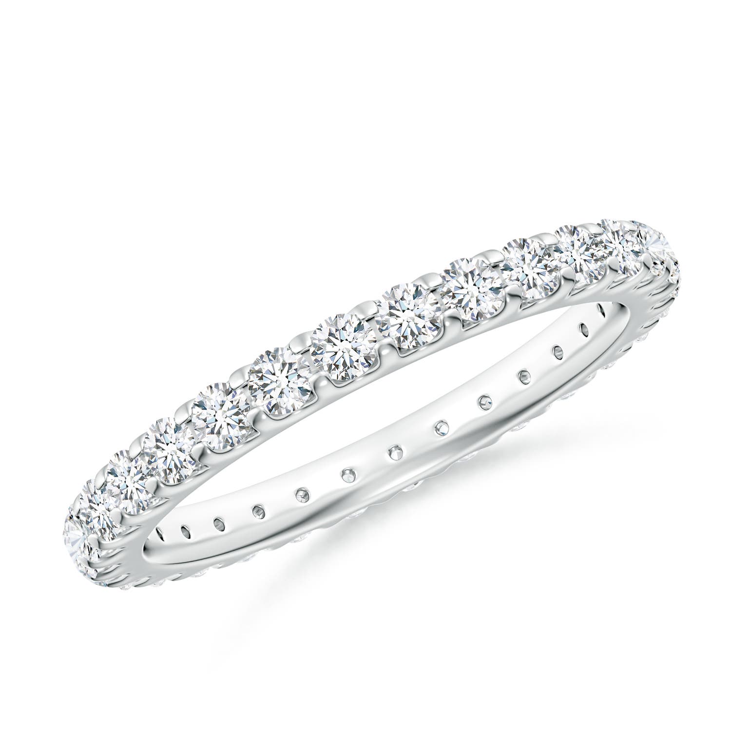 Angara 1.05 Carats Lab-Grown Shared Prong-Set Diamond Eternity Wedding Band for Her in Platinum