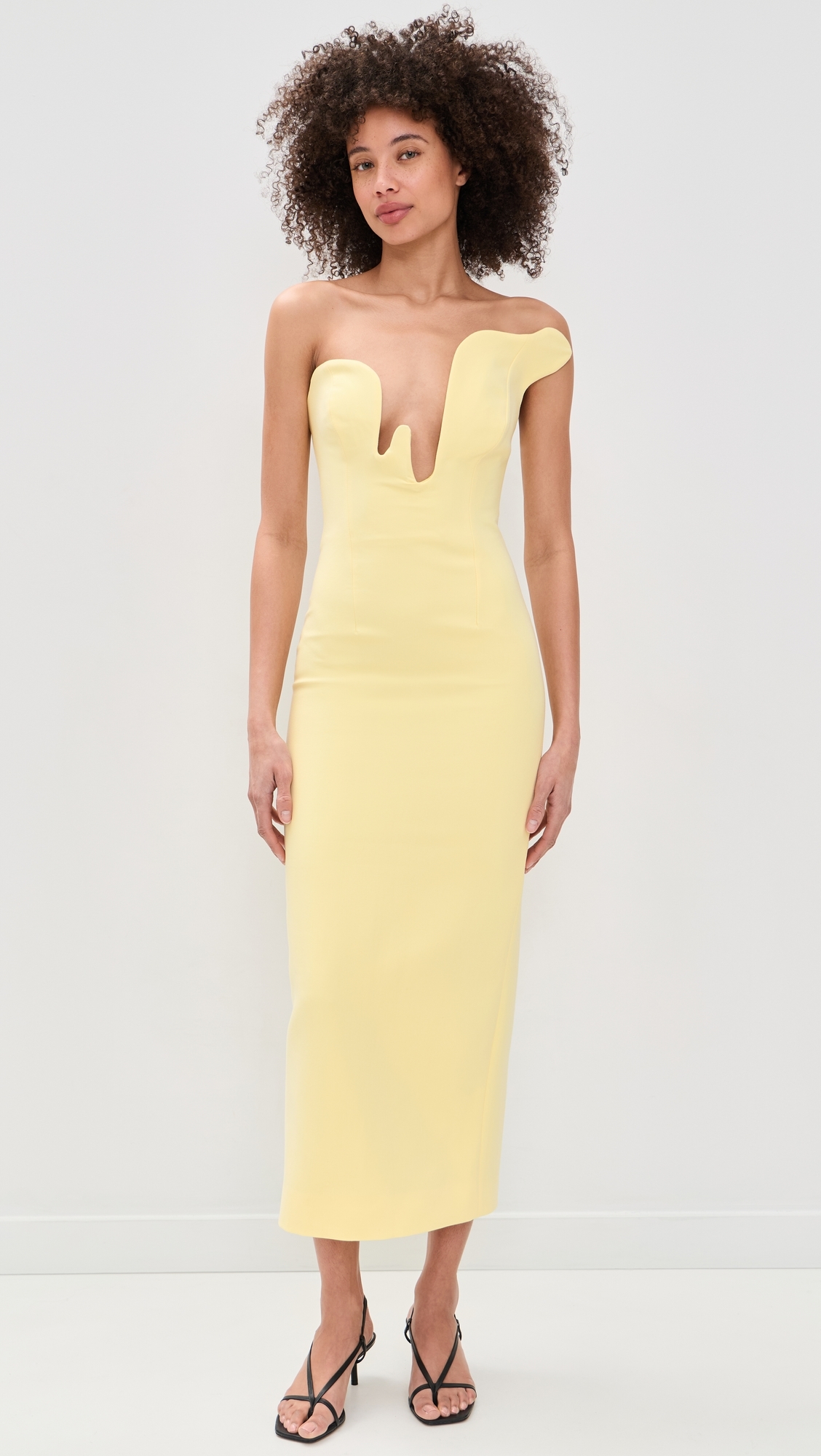 Rosalyn Midi Dress Canary Yellow
