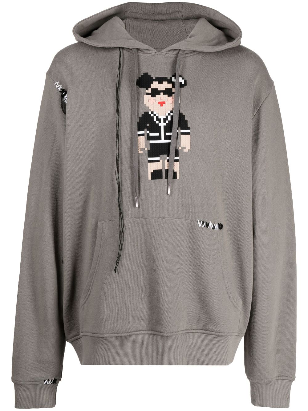 Graphic-print cotton hoodie - Grey