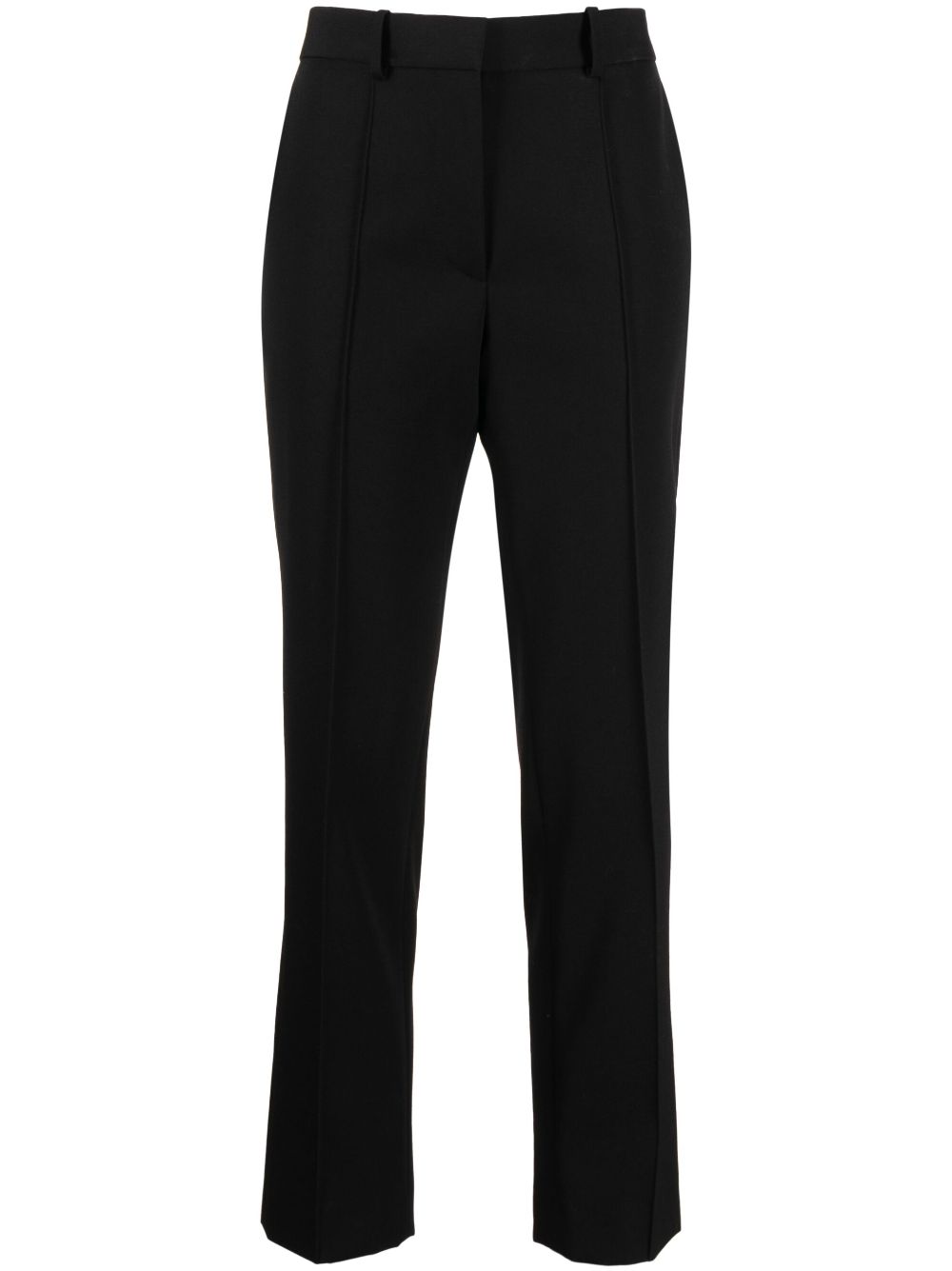 High-rise straight-leg trousers - Black