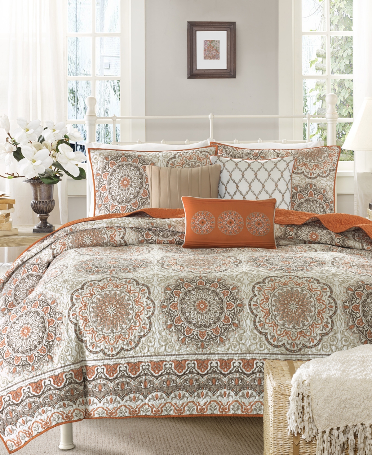 Tangiers 6-Pc. Quilt Set, Full/Queen - Orange