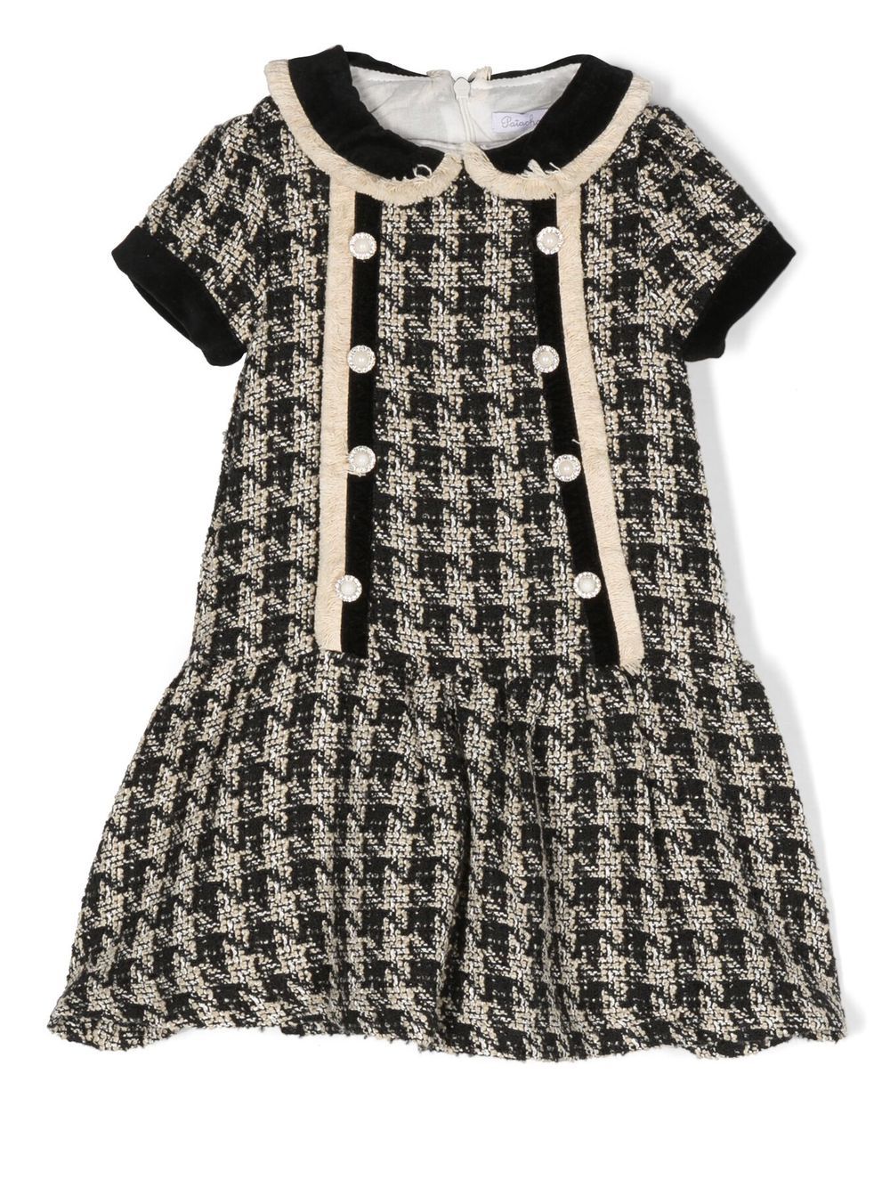 Houndstooth tweed dress - Black