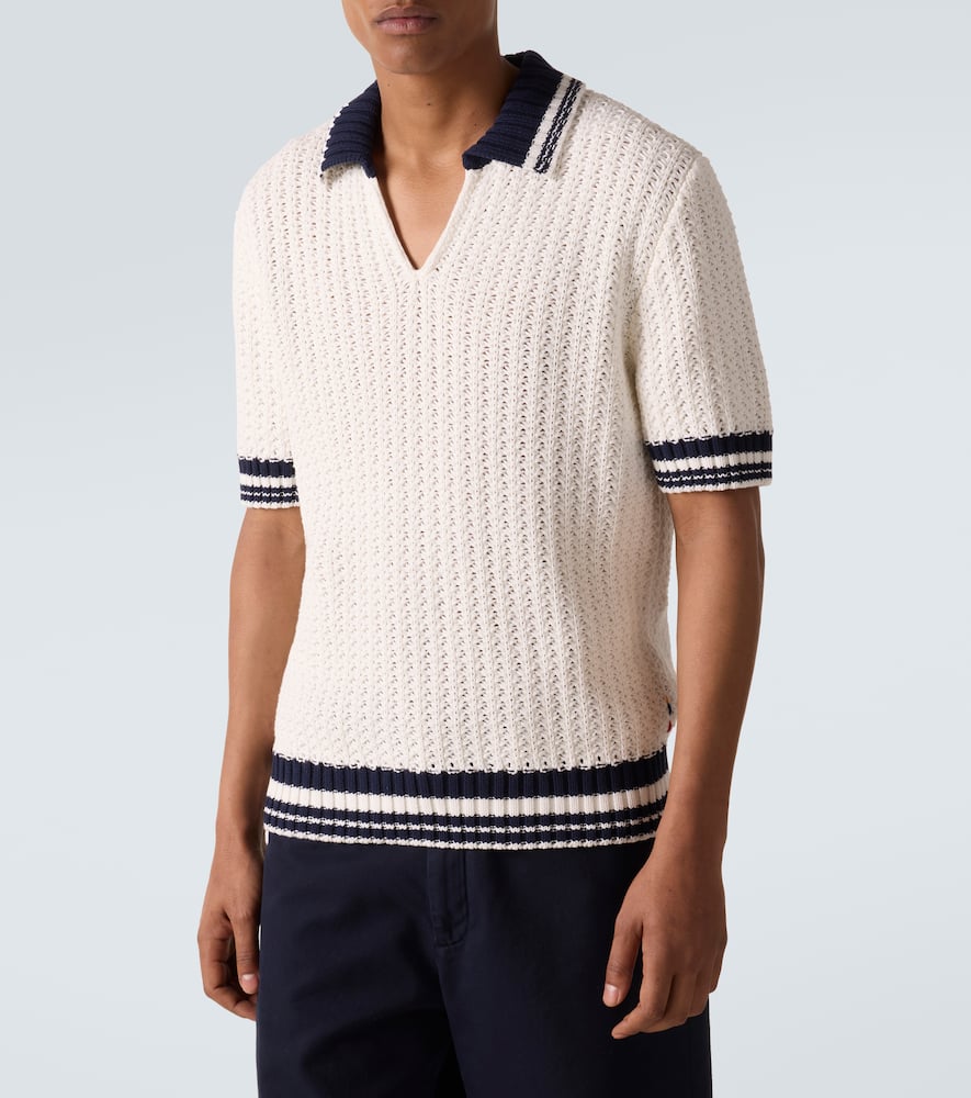 Swift crochet striped cotton polo shirt