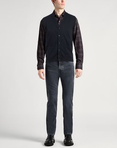 Man Cardigan Midnight blue Size 38 Cotton