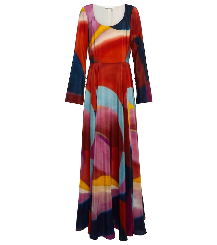 Printed silk maxi dress