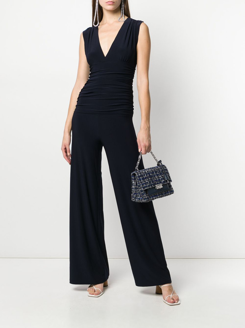 Draped straight-leg jumpsuit - Blue