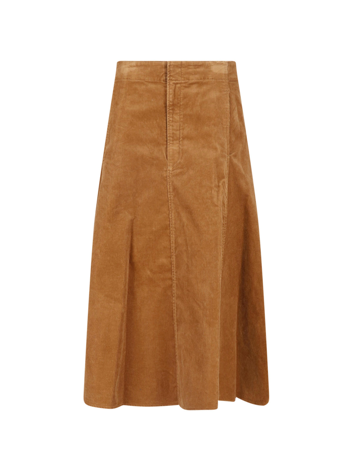 Corduroy A-Line Midi Skirt