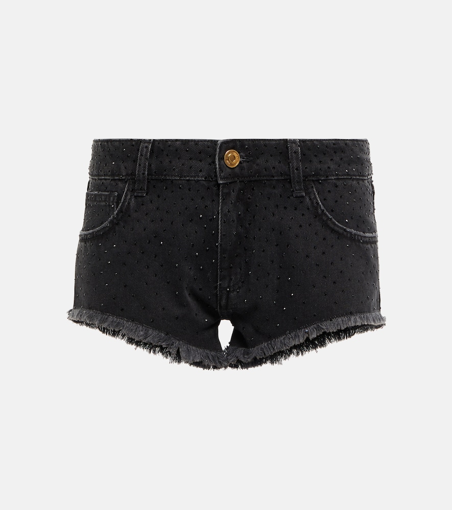 Low-rise denim shorts