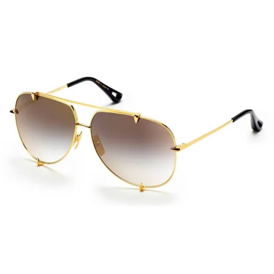 Talon Grey to Clear Gradient with Gold Flash Pilot Unisex Sunglasses 23007D 18K 62