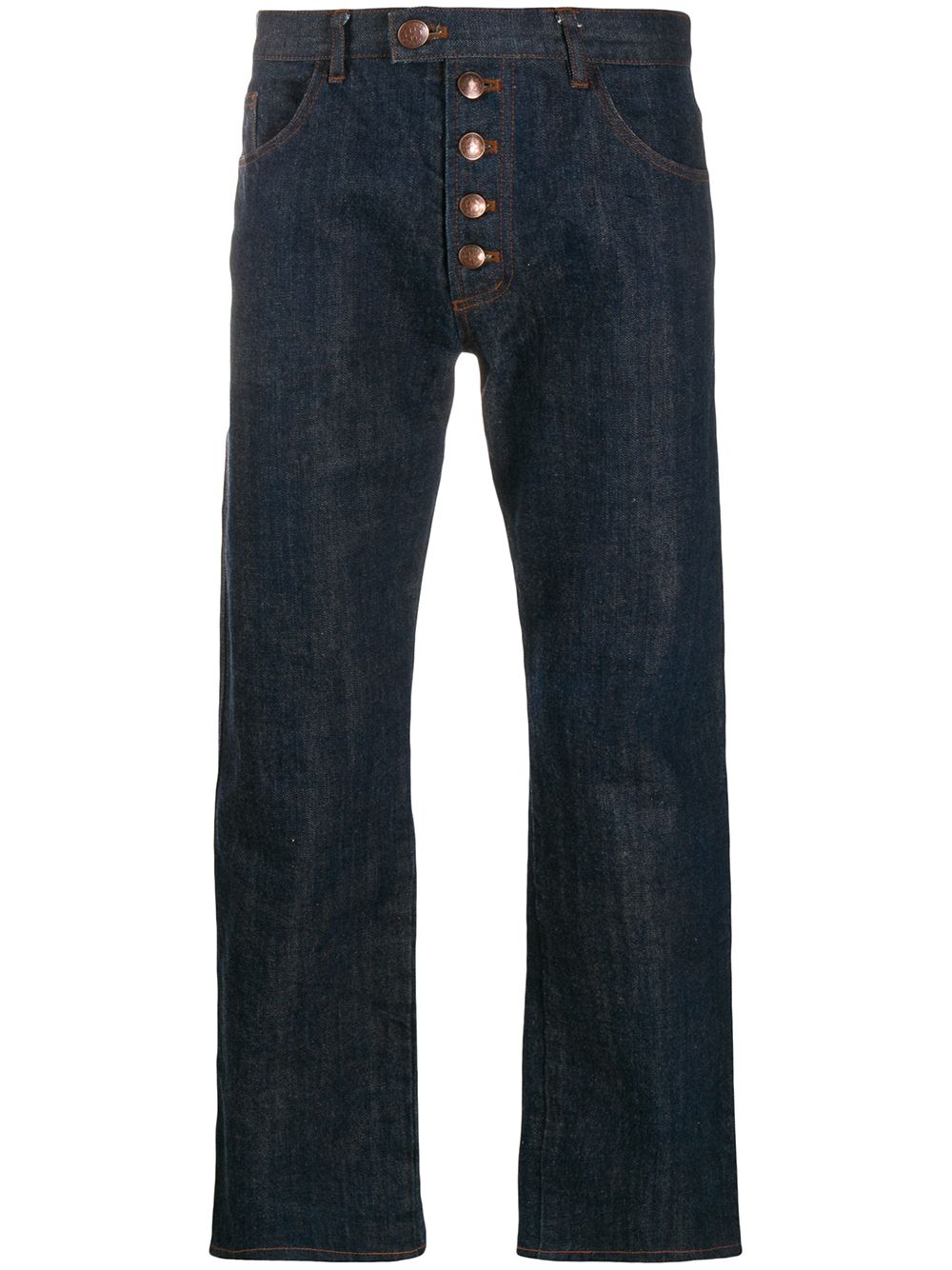 1990s striped detail jeans - Blue