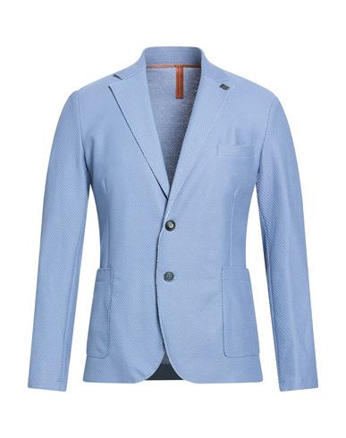 Man Blazer Light blue Size 36 Cotton, Polyester, Elastane