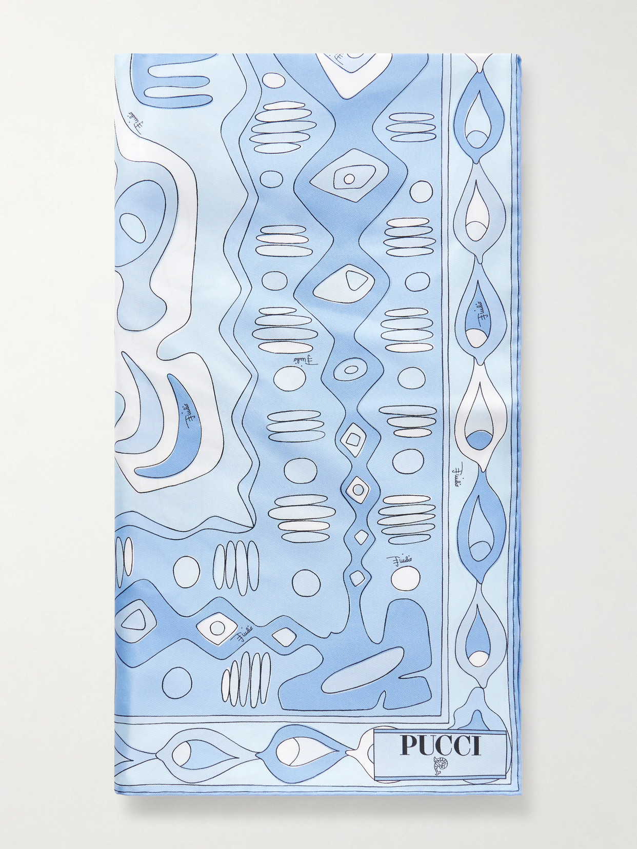 Printed Silk-twill Scarf - Blue