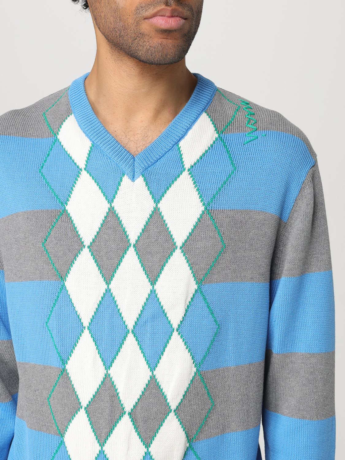 Argyle intarsia-knit jumper - Blue