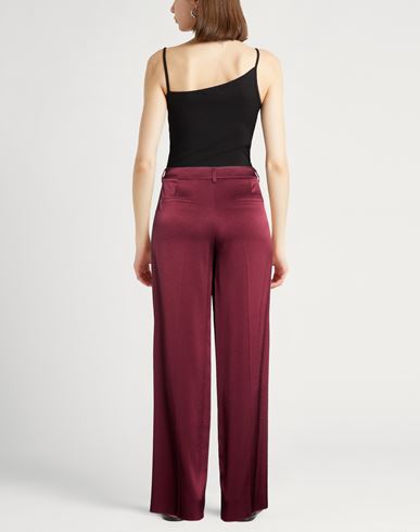 Woman Pants Burgundy Size 8 Triacetate, Polyester