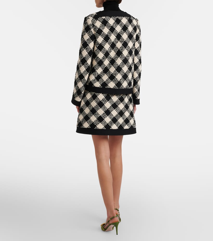 Cotton and wool-blend tweed miniskirt