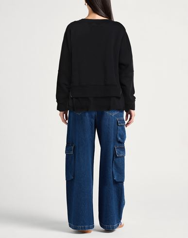 Woman Sweatshirt Black Size M Cotton