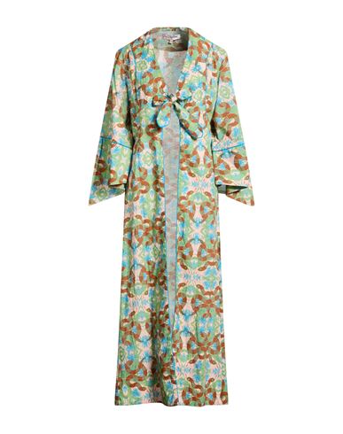 Woman Overcoat & Trench Coat Green Size L Cotton
