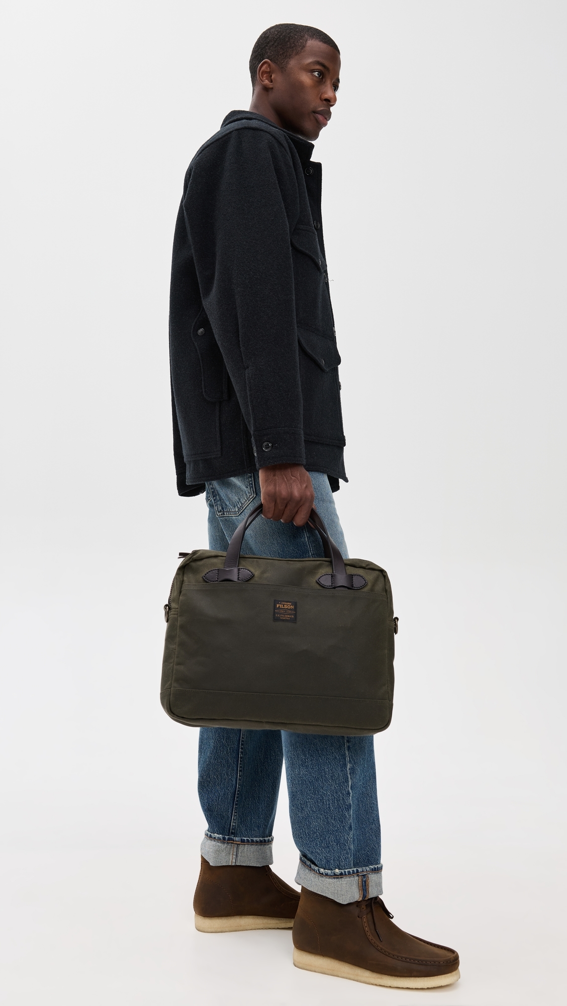 Tin Cloth Compact Briefcase Otter Green One Size