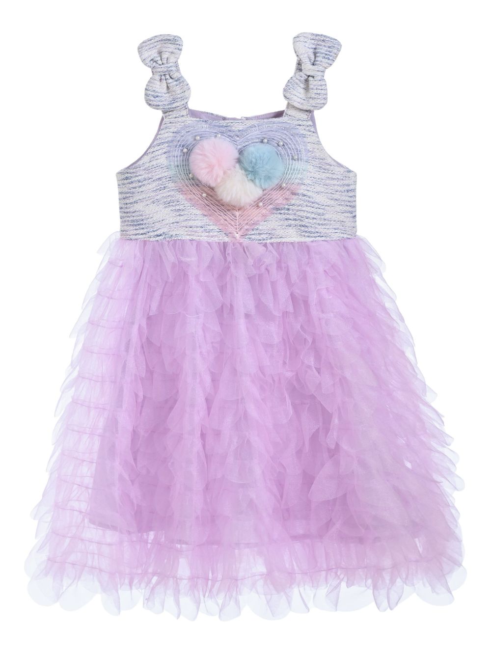Ruffled tulle dress - Purple