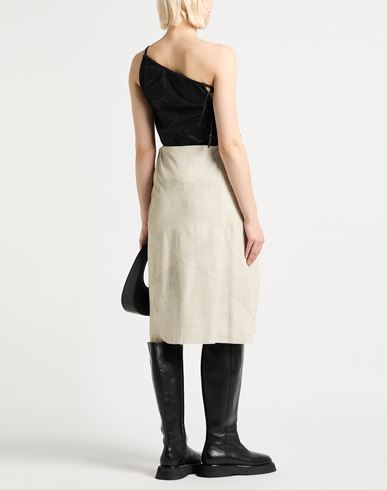 Woman Midi skirt Beige Size 6 Lambskin