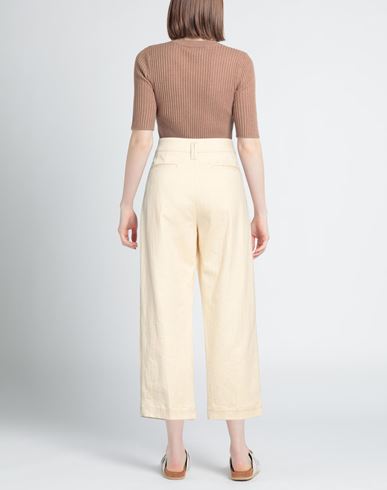 Momoní Woman Pants Cream Size 6 Cotton, Elastane