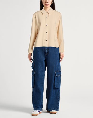Woman Shirt Beige Size 6 Polyamide, Cotton, Elastane
