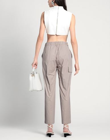 Woman Pants Grey Size 8 Cotton, Elastane