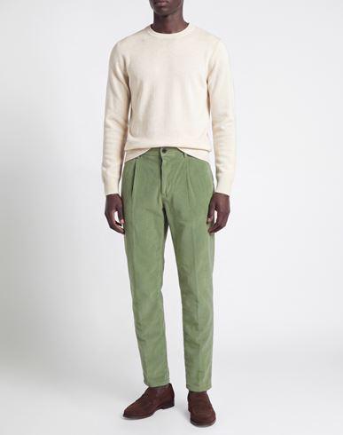Slacks By Slowear Man Pants Sage green Size 34 Cotton, Elastane