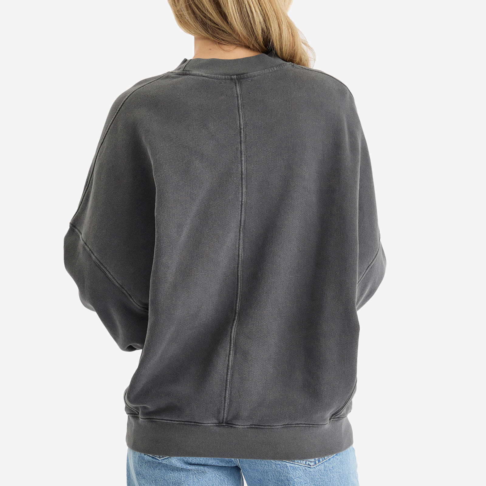 Women's Oversized Crew Sweatshirt in Washed Black