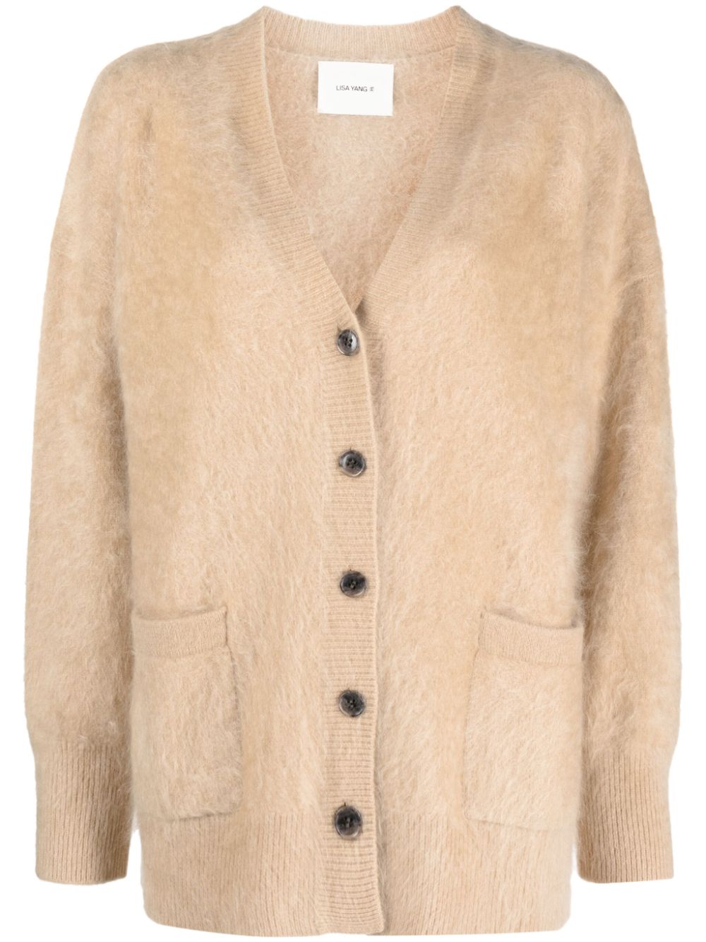 The Malena brushed cashmere cardigan - Neutrals