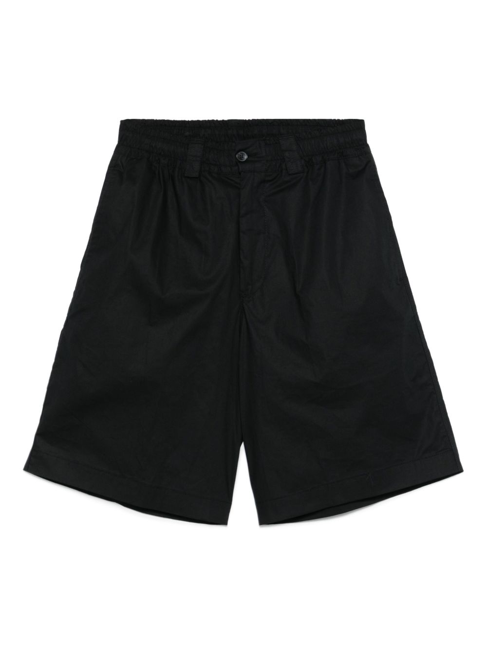 Elasticated-waist cotton shorts - Black