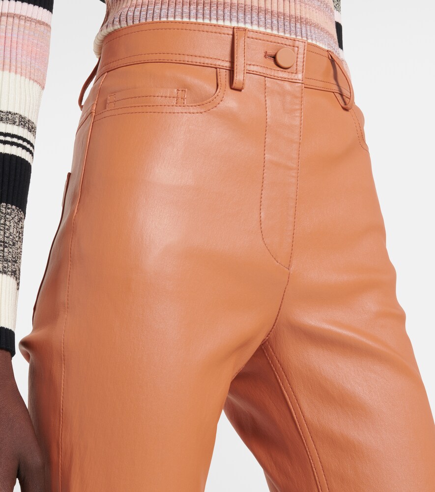High-rise leather pants
