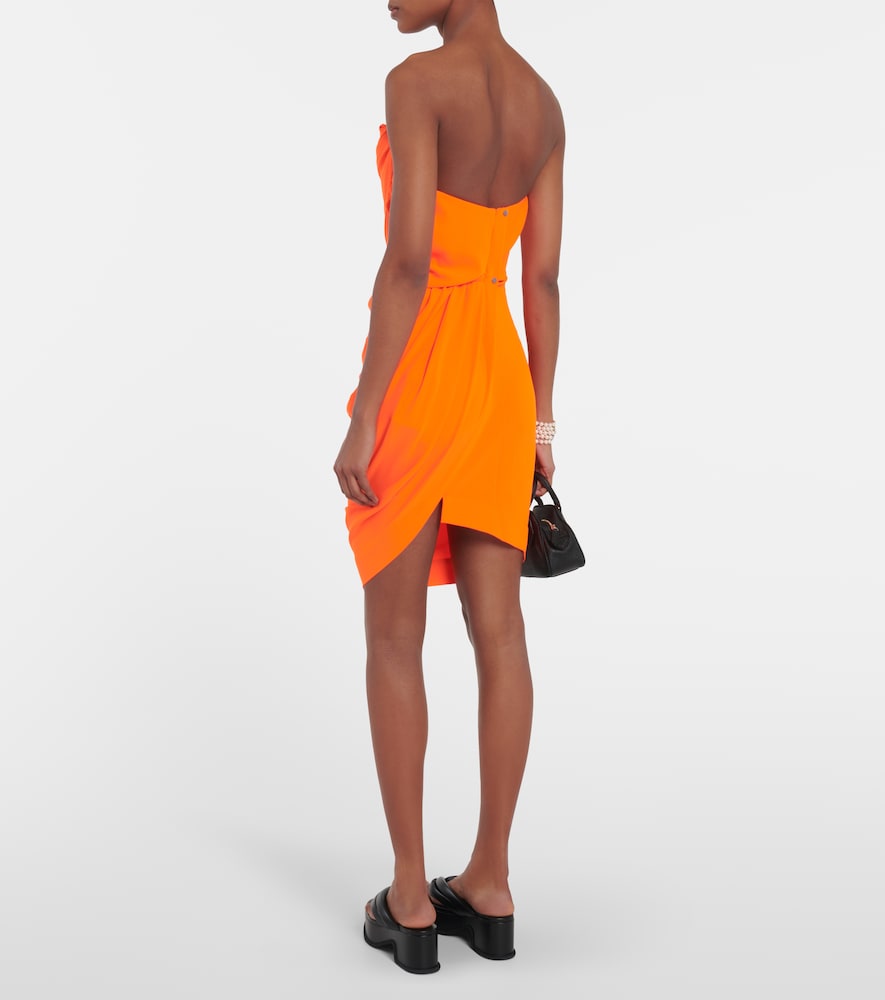 Draped crêpe corset minidress