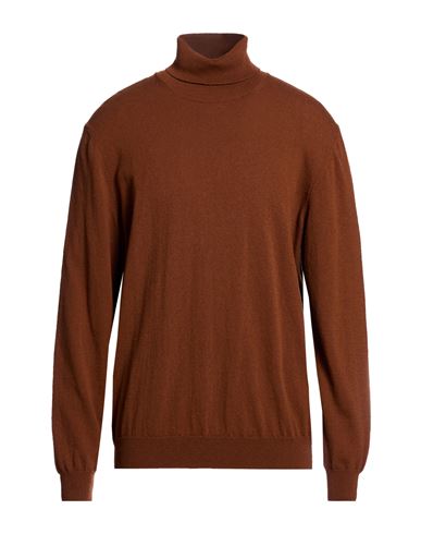 Man Turtleneck Tan Size 48 Virgin Wool, Cashmere