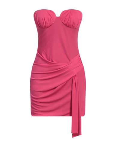 Woman Mini dress Fuchsia Size L Polyester, Elastane