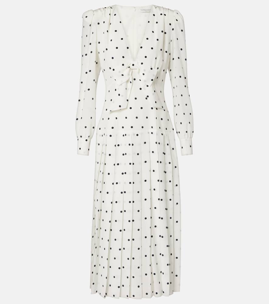 Polka-dot silk midi dress