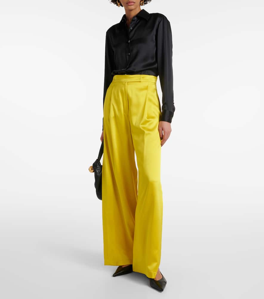 Elegante Fiesta silk wide-leg pants